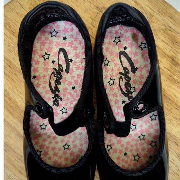 Capezio Jr. Tyette Tap Shoe - Child N625C Shiny Black Patent Size 9M Toddler - Picture 7 of 10